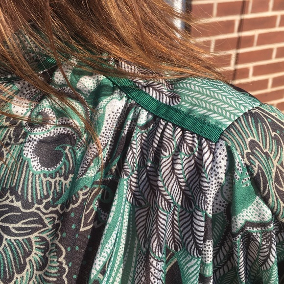 Vtg 60-70s Gunne Sax Japanese Motif FEATHER 420 Leaf Keyhole Custom Stylist’s - Picture 4 of 15